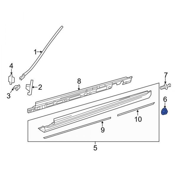 MercedesBenz OE 0019907052 Running Board Nut