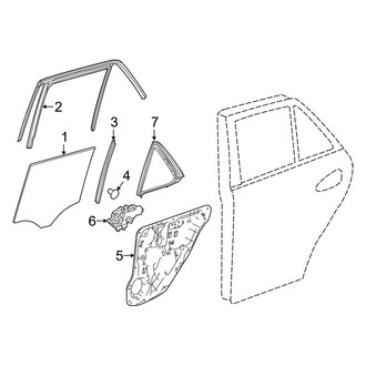Mercedes-Benz OE - Rear Door - Glass & Hardware (Sport Utility W166 Body Code)