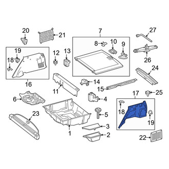 Mercedes-Benz OE - Rear Left Lower Interior Quarter Panel Trim Panel