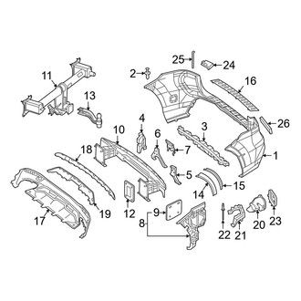 Mercedes-Benz OE - Rear Bumper - Bumper & Components (W/O AMG Package), (Sport Utility W166 Body Code)