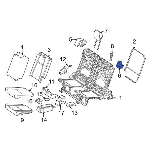 Folding Seat Latch Release Handle Bezel