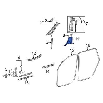 Mercedes-Benz OE - Right Upper Door Pillar Post Trim Set