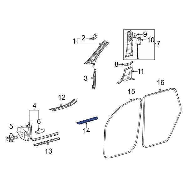 MercedesBenz OE 1676861300 Front Door Sill Plate