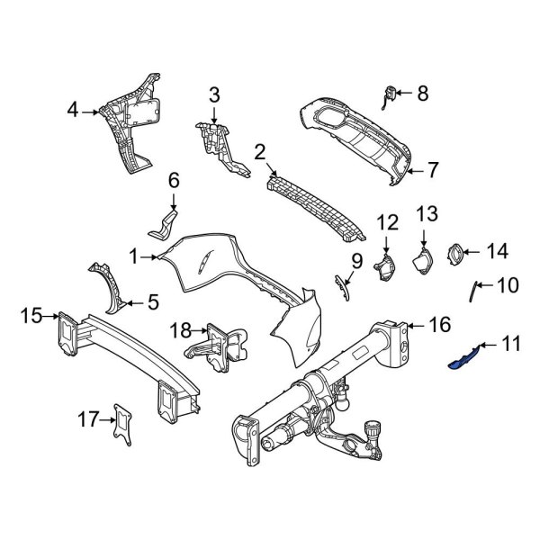 MercedesBenz OE 1678852707 Rear Left Bumper Trim
