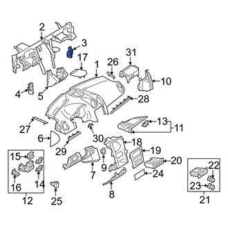 Mercedes-Benz OE - Right Instrument Panel Crossmember Bracket