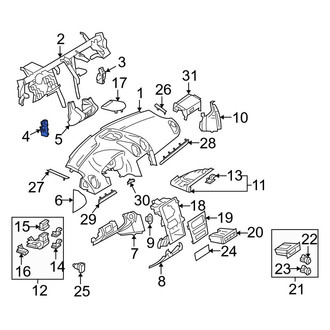 Mercedes-Benz OE - Left Instrument Panel Crossmember Bracket