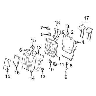 Mercedes-Benz OE - Seats & Tracks - Rear Seat Components (Left Section Only, Upper Components)