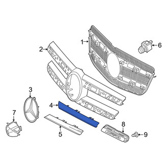Mercedes-Benz OE - Front Right Upper Grille Molding