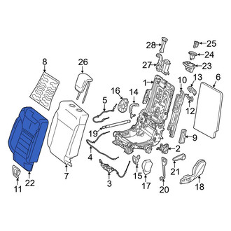 Mercedes-Benz OE - Center Right Seat Back Cushion Cover