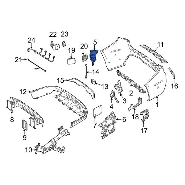 Mercedes-Benz OE 1666205801 - Right Bumper Cover Bracket