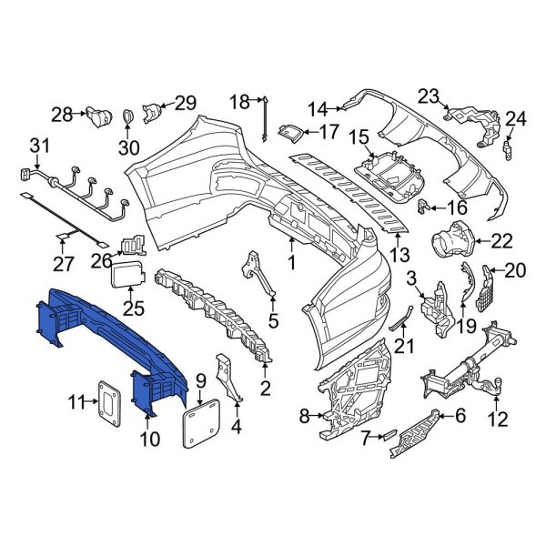 Mercedes-Benz OE 1666104200 - Rear Bumper Impact Bar