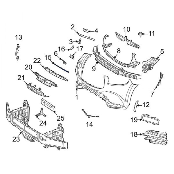 Mercedes-Benz OE 1678850406 - Front Center Bumper Trim