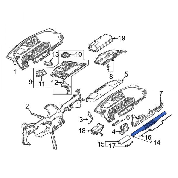 Mercedes-Benz OE 1676802602 - Right Instrument Panel Trim Panel