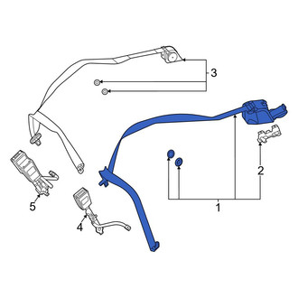 Mercedes-Benz OE - Center Left Seat Belt Lap and Shoulder Belt
