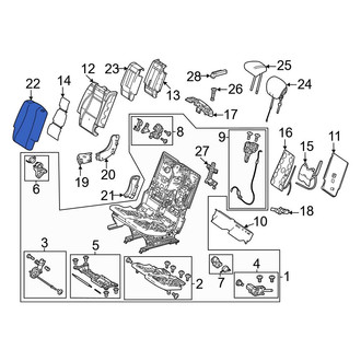 Mercedes-Benz OE - Center Left Outer Seat Back Cushion Cover