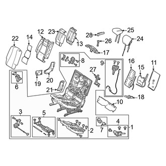 Mercedes-Benz OE - Seats & Tracks - Second Row Seats (60% Side, 7 Passenger, Bench Upper Components)