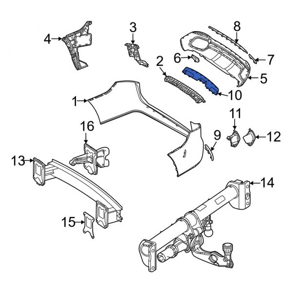 MercedesBenz OE 1678857500 Rear Bumper Cover Spacer Panel