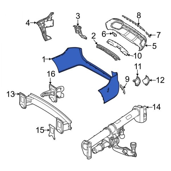 Mercedes-Benz OE 16788019019999 - Rear Upper Bumper Cover