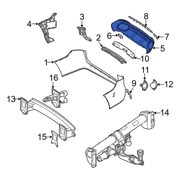 Mercedes-benz Oe 1678854501 - Rear Lower Bumper Cover