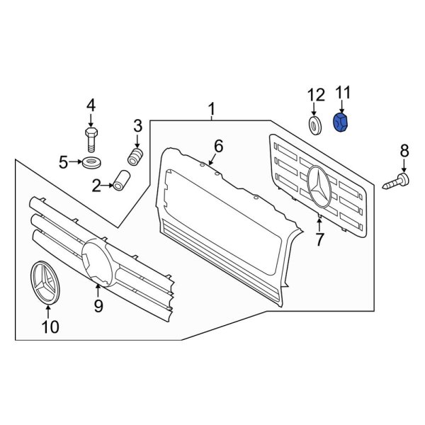 Grille Emblem Nut
