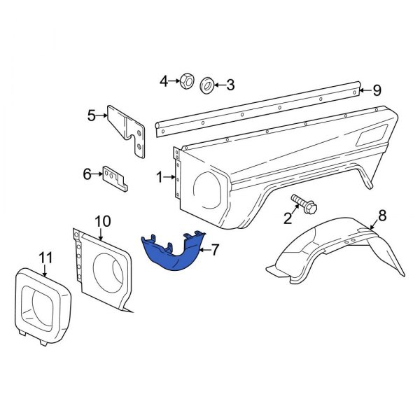 MercedesBenz OE 4638840331 Front Right Fender Extension Panel