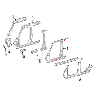 Mercedes-Benz OE - Left Inner Body A-Pillar Brace