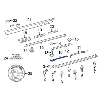 Mercedes-Benz OE - Front Right Rocker Panel Molding Bracket
