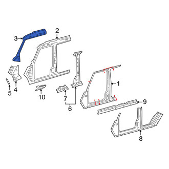 Mercedes-Benz OE - Left Upper Body A-Pillar Reinforcement