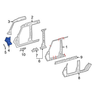Mercedes-Benz OE - Right Lower Body A-Pillar Reinforcement