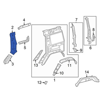 Mercedes-Benz OE - Right Upper Body C-Pillar Reinforcement