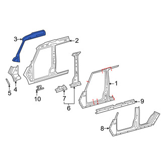Mercedes-Benz OE - Right Upper Body A-Pillar Reinforcement