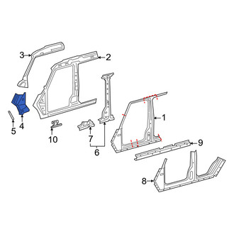 Mercedes-Benz OE - Left Lower Body A-Pillar Reinforcement