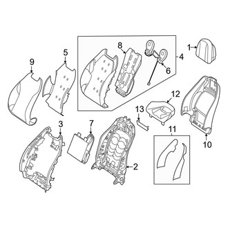 Mercedes-Benz OE - Seats & Tracks - Driver Seat Components (Seat Back, W/O Sport Seat)