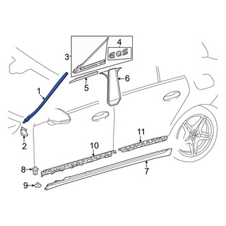 Mercedes-Benz OE - Front Left Windshield Molding