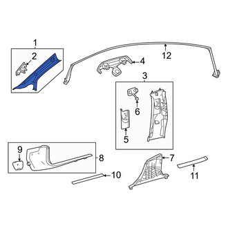 Mercedes-Benz OE - Left Body A-Pillar Trim Panel