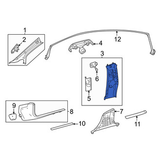 Mercedes-Benz OE - Left Upper Door Pillar Post Trim Set