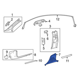 Mercedes-Benz OE - Right Upper Door Pillar Post Trim Set
