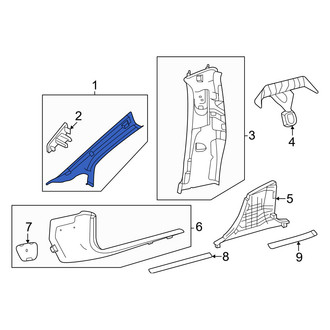 Mercedes-Benz OE - Left Body A-Pillar Trim Panel