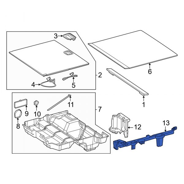 Trunk Floor Storage Box Bracket