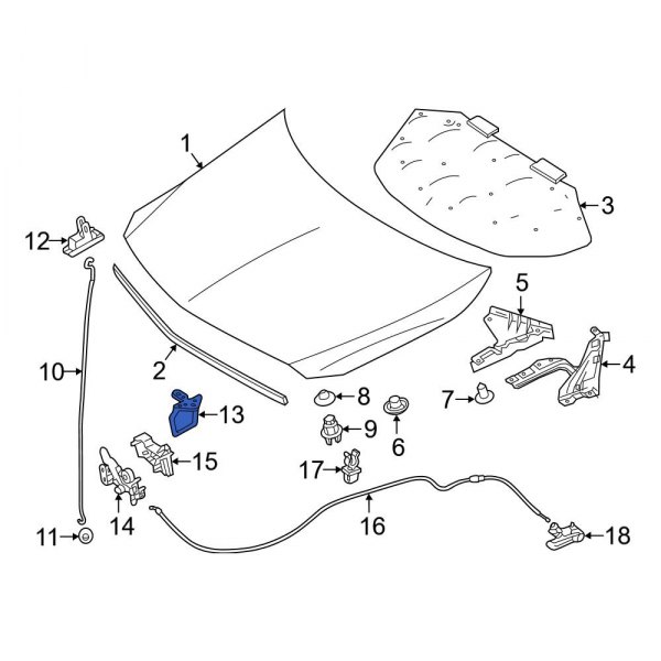 Mercedes-Benz OE 2468800360 - Front Hood Latch Striker Plate