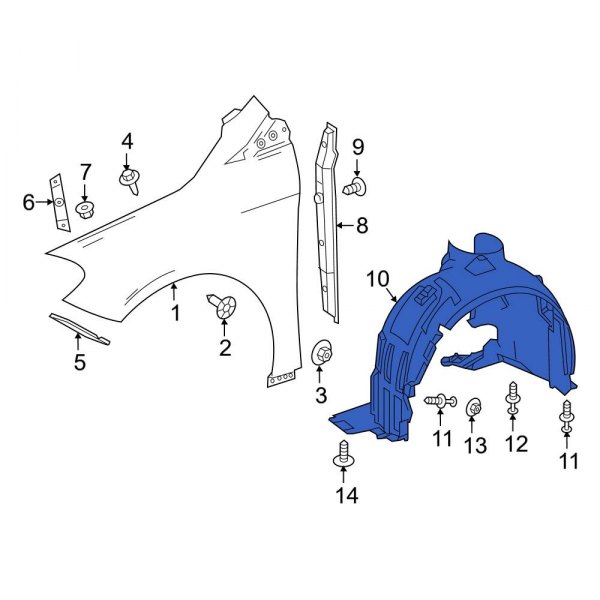MercedesBenz OE 2426900130 Front Left Fender Splash Shield