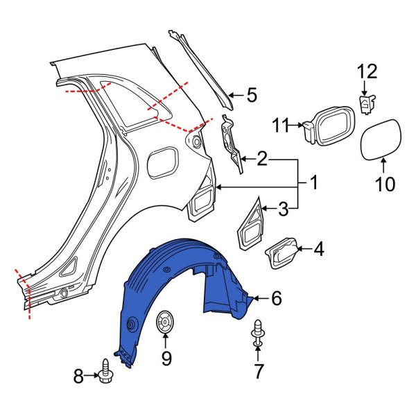 Quarter Panel Splash Shield