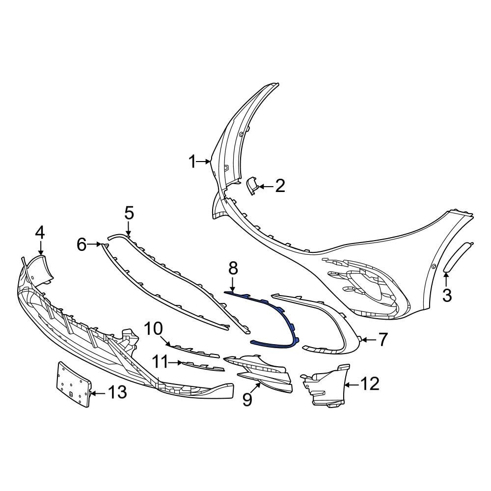 Mercedes Benz Oe 2978853702 Front Left Bumper Trim