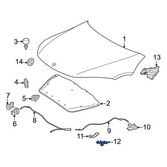Mercedes-Benz OE - Front Right Lower Hood Hinge Bracket