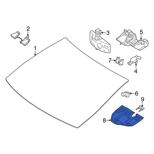 MercedesBenz OE 29782134009051 Front Interior Rear View Mirror Cover