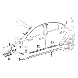Mercedes-Benz OE - Front Left Lower Door Opening Trim