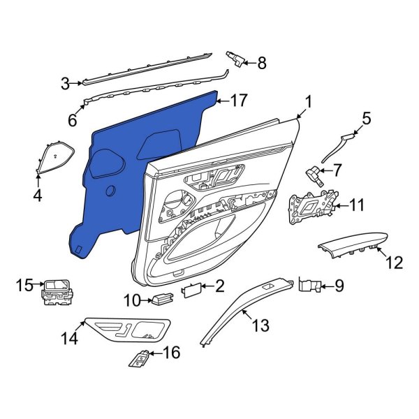 MercedesBenz OE 2977372200 Rear Right Door Water Deflector