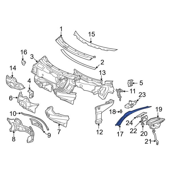 Mercedes-Benz OE 2208300128 - Front Cowl Water Deflector