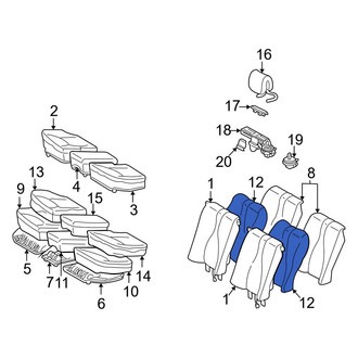 Mercedes-Benz OE - Rear Seat Back Cushion Cover