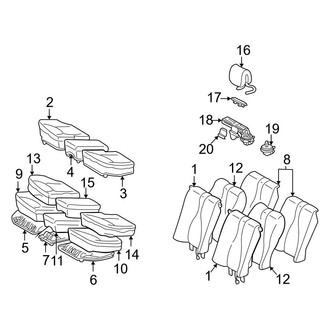 Mercedes-Benz OE - Seats & Tracks - Rear Seat Components (Split Bench Seat)